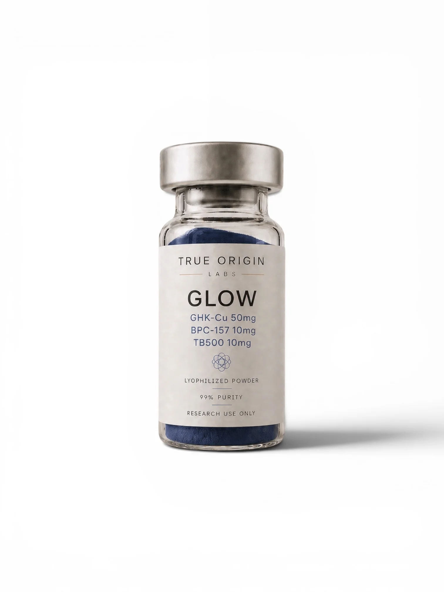 Glow Blend (GHK-Cu + BPC-157 + TB-500) research peptide